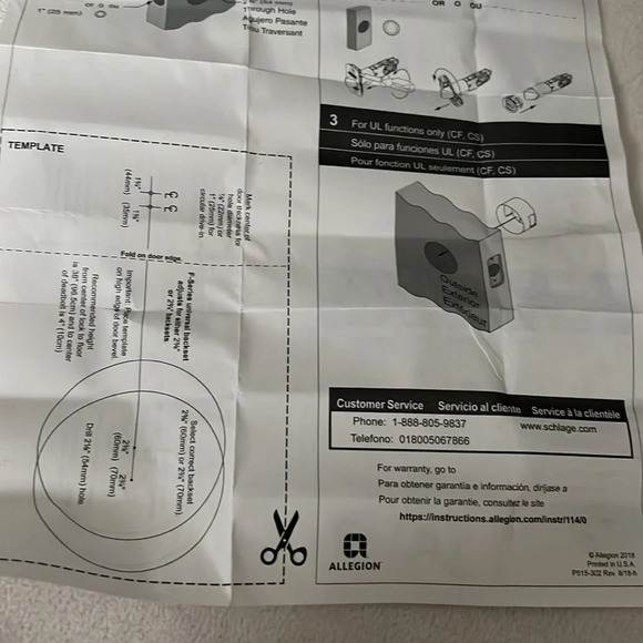 Schlage F10 BWE 618 GSN Bowery Passage Knobset Greyson Rosette Polished Nickel - Picture 9 of 10